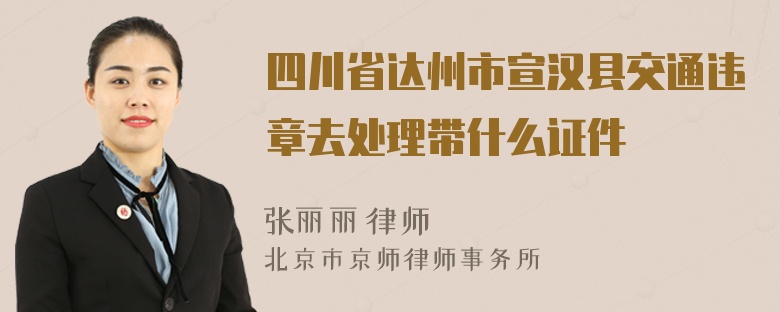 四川省达州市宣汉县交通违章去处理带什么证件