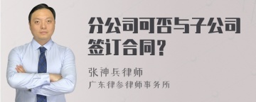 分公司可否与子公司签订合同？