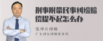 刑事附带民事纠纷赔偿提不起怎么办