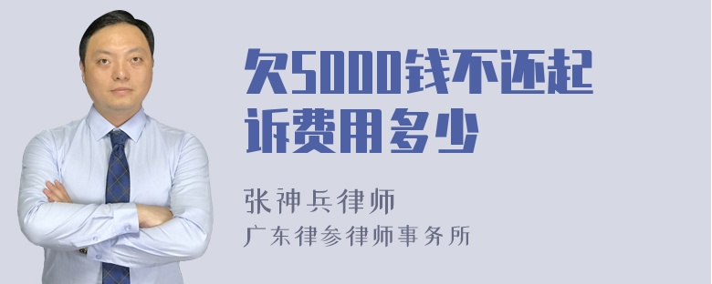 欠5000钱不还起诉费用多少