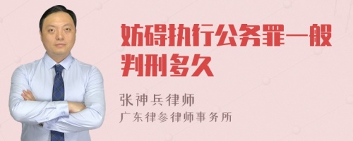 妨碍执行公务罪一般判刑多久