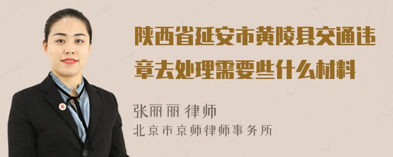 陕西省延安市黄陵县交通违章去处理需要些什么材料