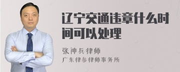 辽宁交通违章什么时间可以处理