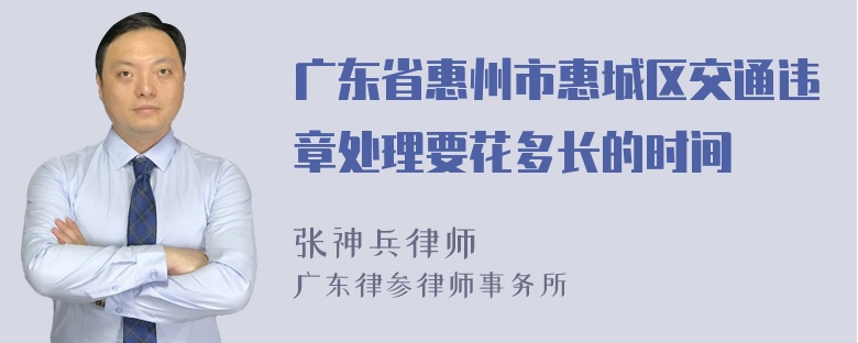 广东省惠州市惠城区交通违章处理要花多长的时间