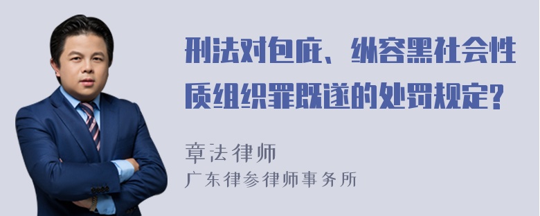 刑法对包庇、纵容黑社会性质组织罪既遂的处罚规定?