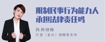 限制民事行为能力人承担法律责任吗