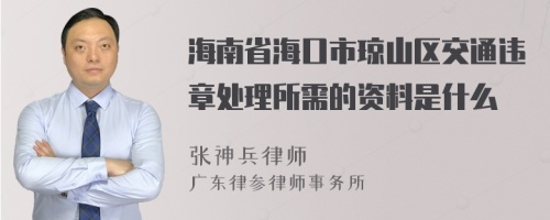 海南省海口市琼山区交通违章处理所需的资料是什么