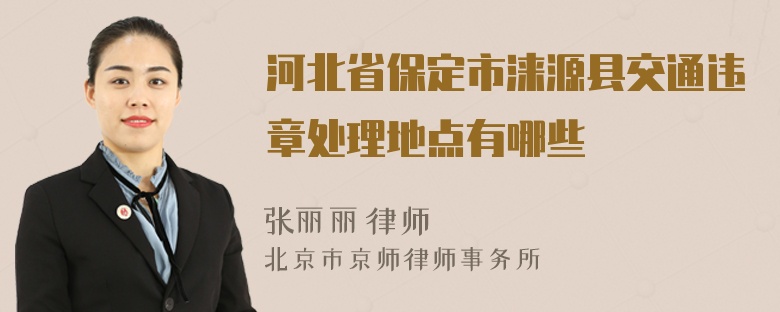 河北省保定市涞源县交通违章处理地点有哪些