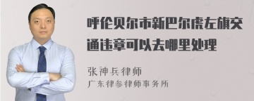 呼伦贝尔市新巴尔虎左旗交通违章可以去哪里处理