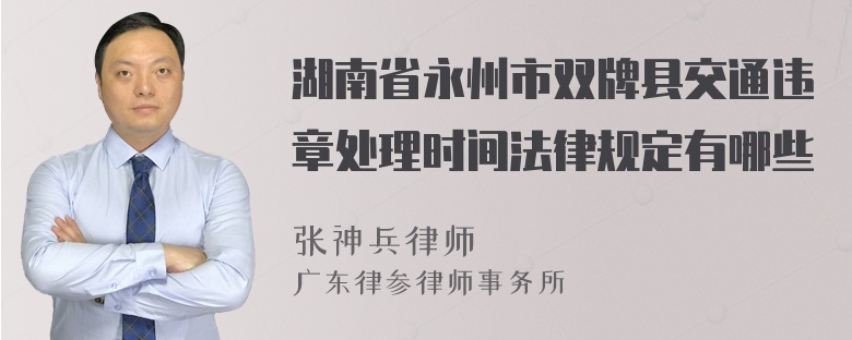 湖南省永州市双牌县交通违章处理时间法律规定有哪些