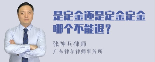 是定金还是定金定金哪个不能退？