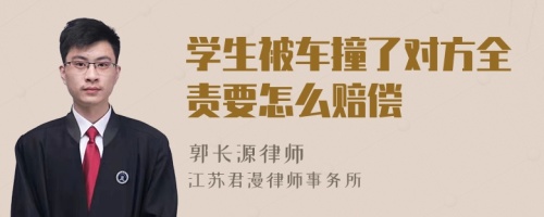 学生被车撞了对方全责要怎么赔偿