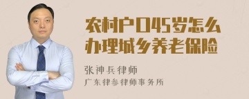 农村户口45岁怎么办理城乡养老保险