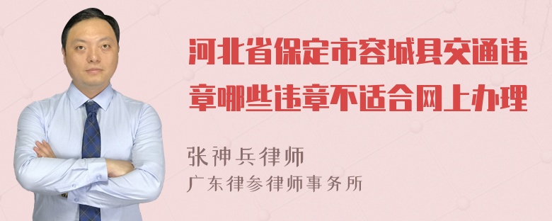 河北省保定市容城县交通违章哪些违章不适合网上办理