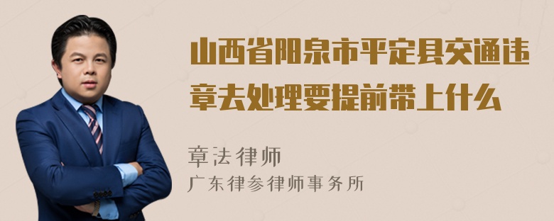 山西省阳泉市平定县交通违章去处理要提前带上什么