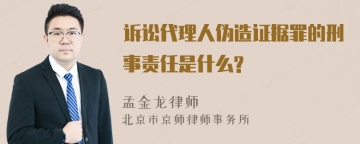 诉讼代理人伪造证据罪的刑事责任是什么?