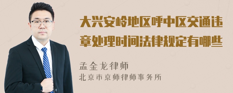 大兴安岭地区呼中区交通违章处理时间法律规定有哪些