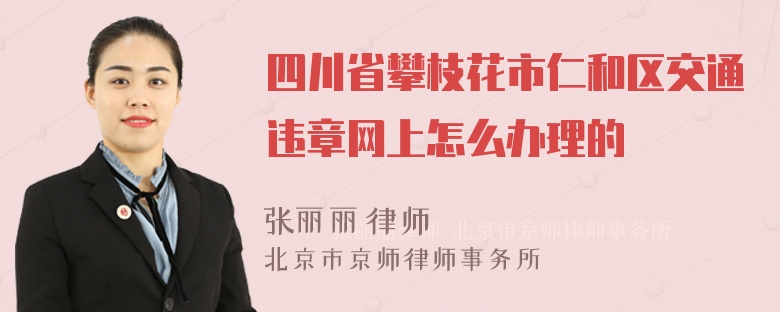 四川省攀枝花市仁和区交通违章网上怎么办理的