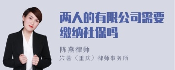 两人的有限公司需要缴纳社保吗