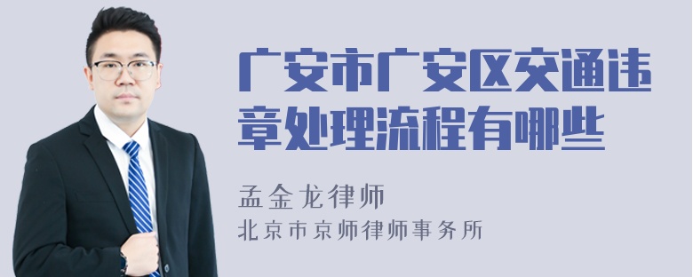 广安市广安区交通违章处理流程有哪些