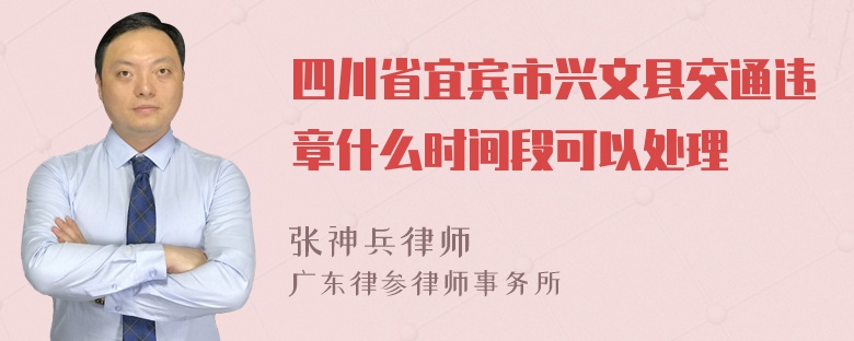 四川省宜宾市兴文县交通违章什么时间段可以处理