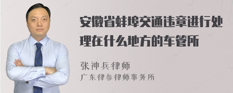 安徽省蚌埠交通违章进行处理在什么地方的车管所