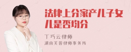 法律上分家产儿子女儿是否均分