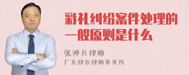 彩礼纠纷案件处理的一般原则是什么