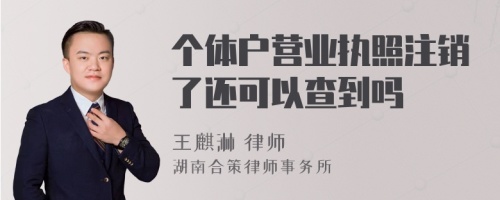 个体户营业执照注销了还可以查到吗