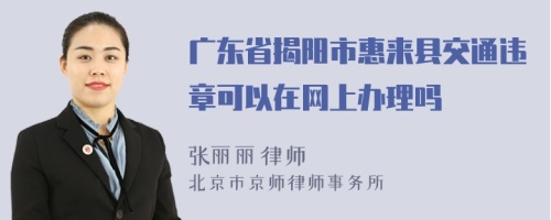 广东省揭阳市惠来县交通违章可以在网上办理吗
