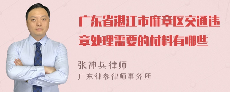 广东省湛江市麻章区交通违章处理需要的材料有哪些