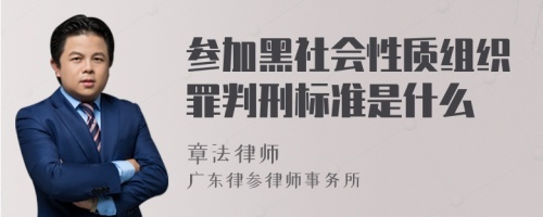 参加黑社会性质组织罪判刑标准是什么