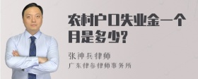 农村户口失业金一个月是多少?