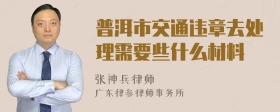 普洱市交通违章去处理需要些什么材料