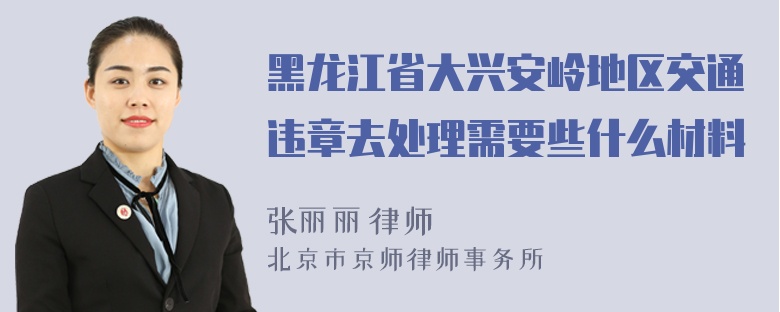 黑龙江省大兴安岭地区交通违章去处理需要些什么材料