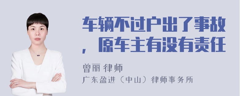 车辆不过户出了事故，原车主有没有责任