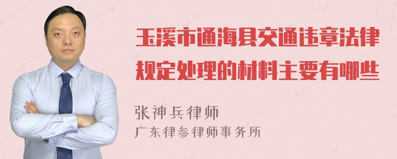 玉溪市通海县交通违章法律规定处理的材料主要有哪些