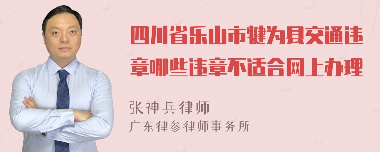 四川省乐山市犍为县交通违章哪些违章不适合网上办理