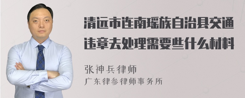 清远市连南瑶族自治县交通违章去处理需要些什么材料