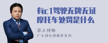 有c1驾驶无牌无证摩托车处罚是什么