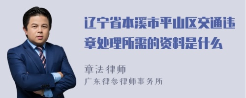 辽宁省本溪市平山区交通违章处理所需的资料是什么