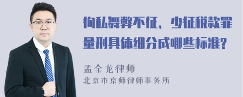 徇私舞弊不征、少征税款罪量刑具体细分成哪些标准?