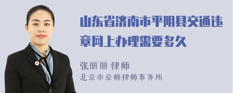 山东省济南市平阴县交通违章网上办理需要多久