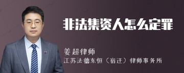 非法集资人怎么定罪