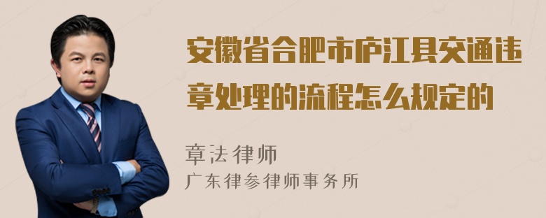 安徽省合肥市庐江县交通违章处理的流程怎么规定的