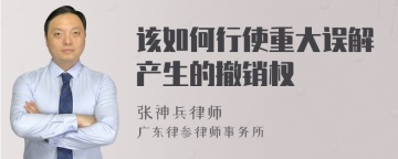 该如何行使重大误解产生的撤销权