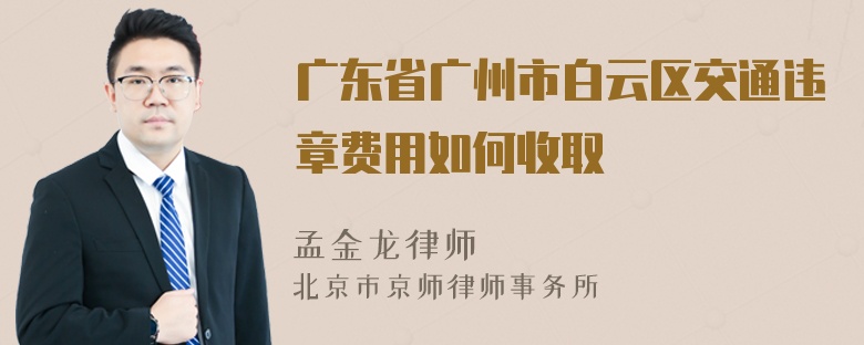 广东省广州市白云区交通违章费用如何收取