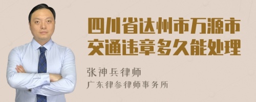 四川省达州市万源市交通违章多久能处理