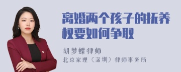 离婚两个孩子的抚养权要如何争取