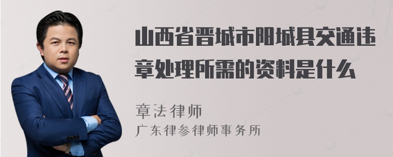 山西省晋城市阳城县交通违章处理所需的资料是什么